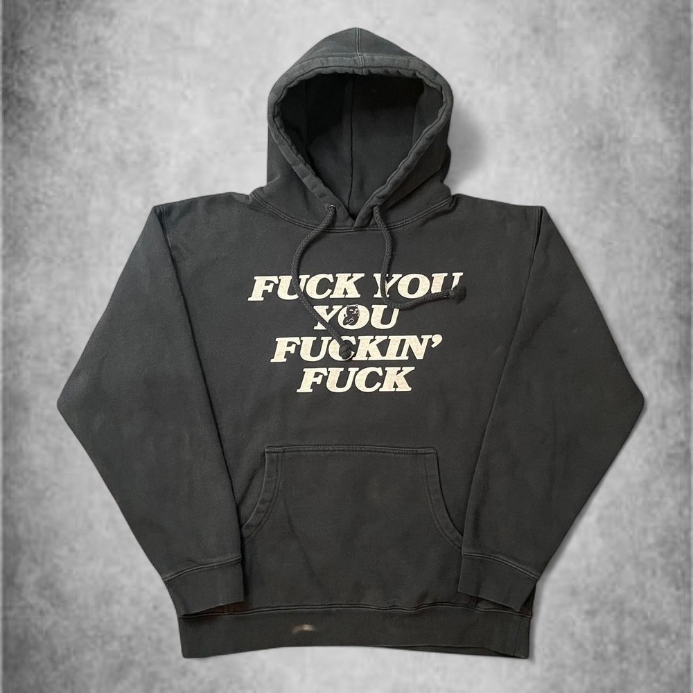 RIPNDIP Graphic Hoodie Mens Medium Washed Black Lord Nermal Rare Streetwear